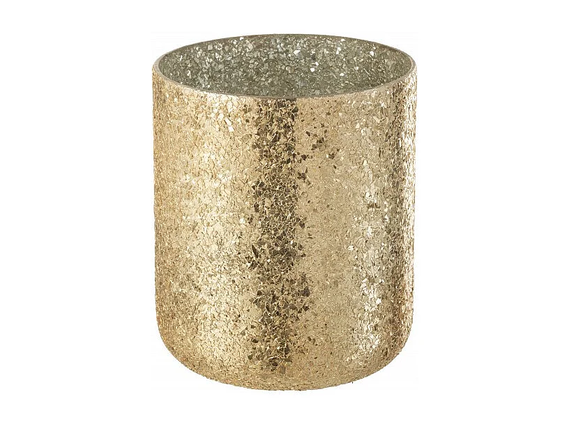 Vela perfumada de 120 horas en un frasco de vidrio dorado de 20x20x25 cm