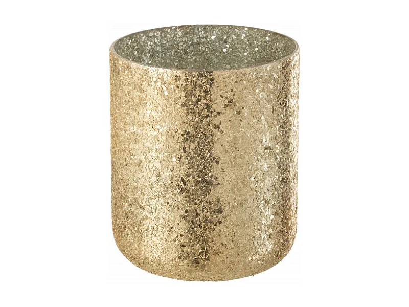 Vela perfumada de 120 horas en un frasco de vidrio dorado de 20x20x25 cm