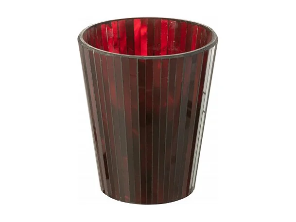 Vela perfumada de 60 horas en un tarro de vidrio rojo de 15.5x15.5x18.5 cm