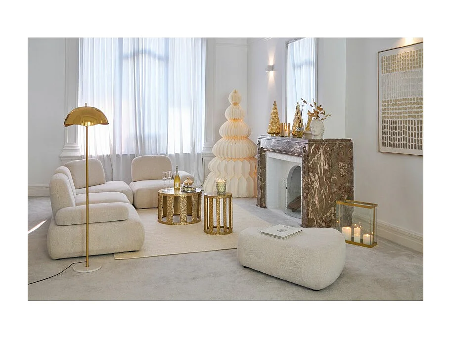 Soporte para velas de vidrio dorado 41.5*18*45 cm