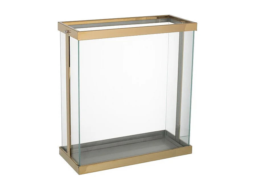 Soporte para velas de vidrio dorado 41.5*18*45 cm
