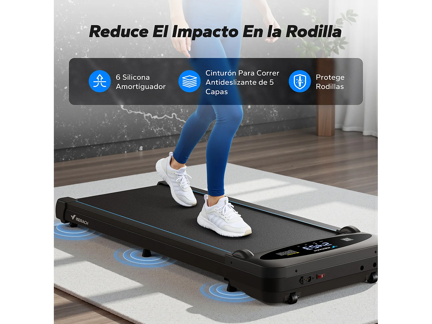 Tapis roulant, MERACH, 3 in 1, 1-6 km/h, 2,75 HP, app connessa, schermo LCD, con telecomando
