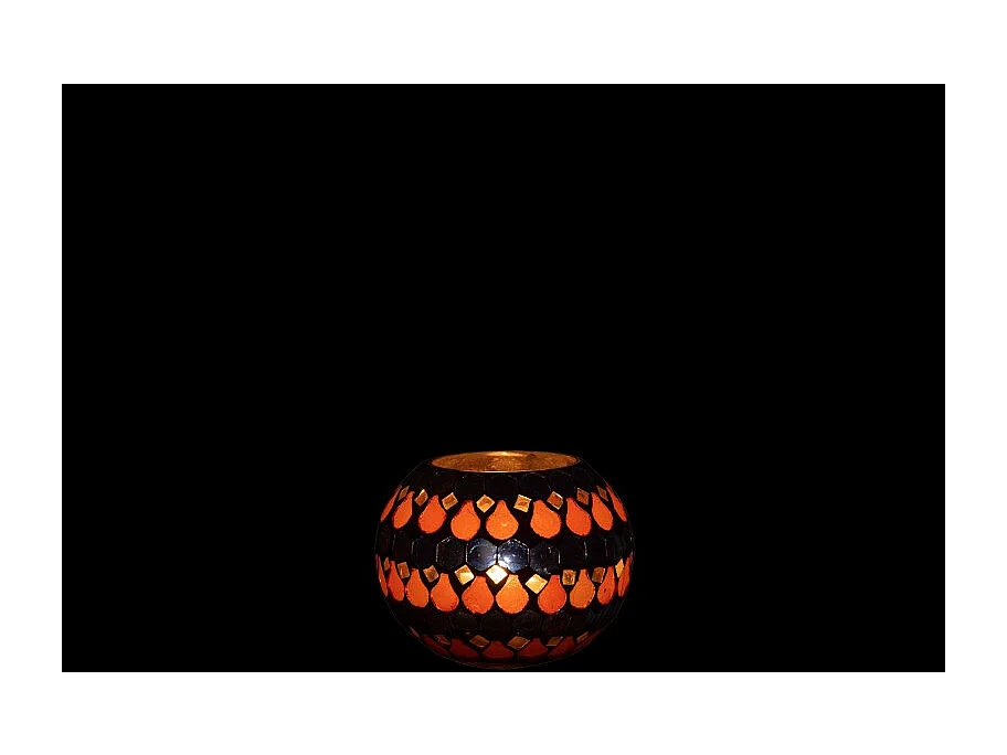 Portavelas de cristal azul en forma de gota 10x10x8.5 cm