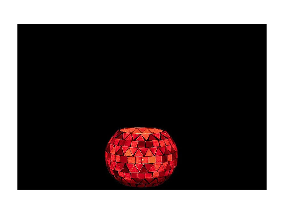 Portavelas triangular de vidrio rosa 10x10x8.5 cm