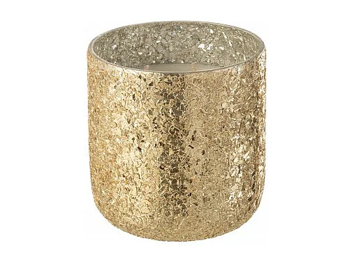 Vela perfumada de 60 horas en un tarro de vidrio dorado de 14x14x15 cm