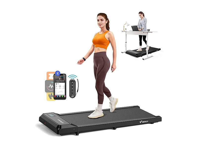 Tapis roulant elettrico MERACH, 2,5 CV picco, schermo LED, app connessa, telecomando, max 120 kg