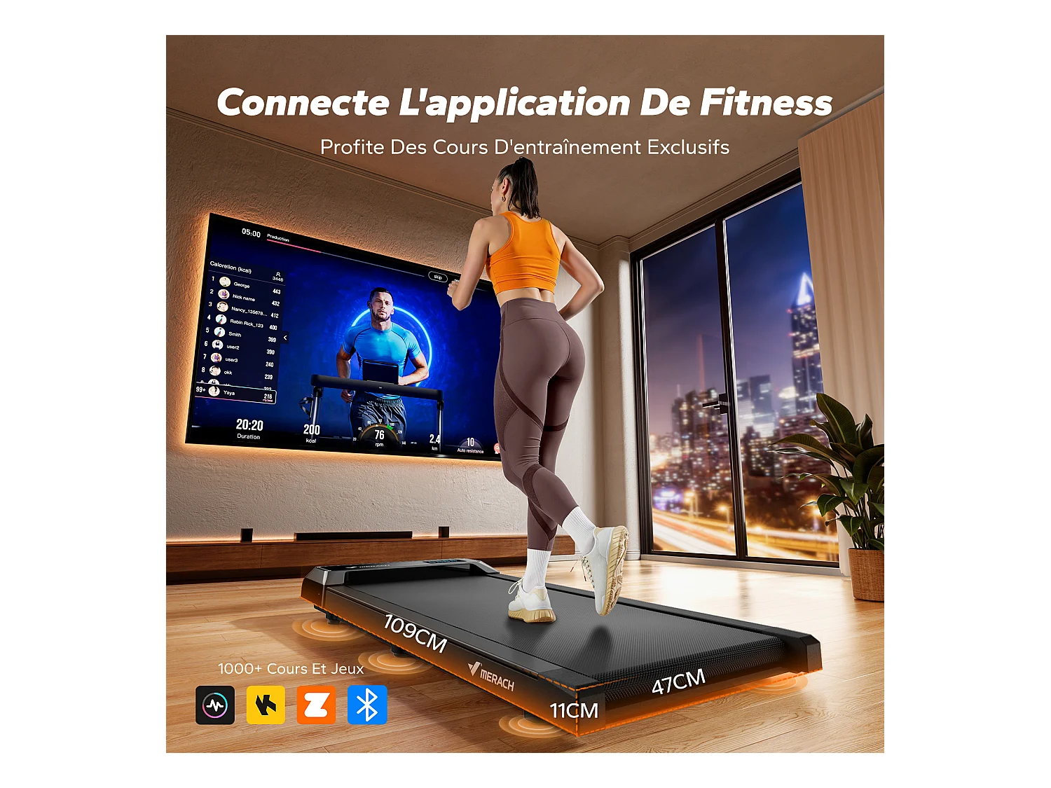 3-in-1 Laufband für Zuhause mit LED-Anzeige, App, Trainingskursen & Öko-Materialien, Leise <50 dB, 2,5 PS Motor, 2–6 km/h, für Homefitness, bis 120 kg