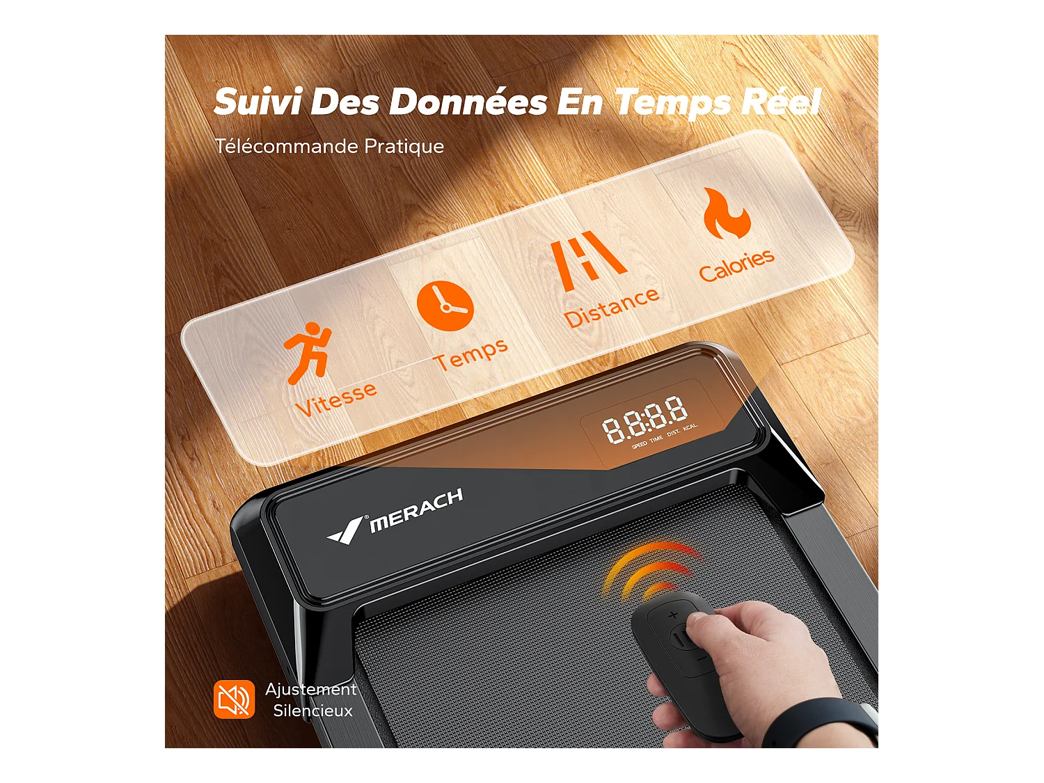 3-in-1 Laufband für Zuhause mit LED-Anzeige, App, Trainingskursen & Öko-Materialien, Leise <50 dB, 2,5 PS Motor, 2–6 km/h, für Homefitness, bis 120 kg