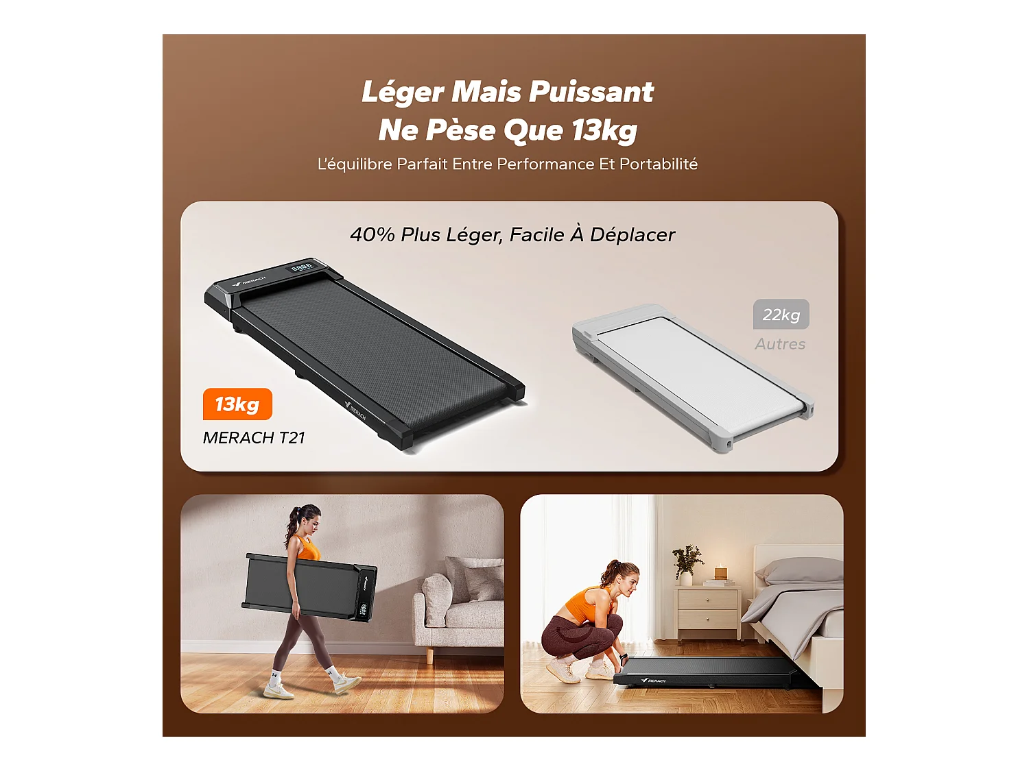 3-in-1 Laufband für Zuhause mit LED-Anzeige, App, Trainingskursen & Öko-Materialien, Leise <50 dB, 2,5 PS Motor, 2–6 km/h, für Homefitness, bis 120 kg