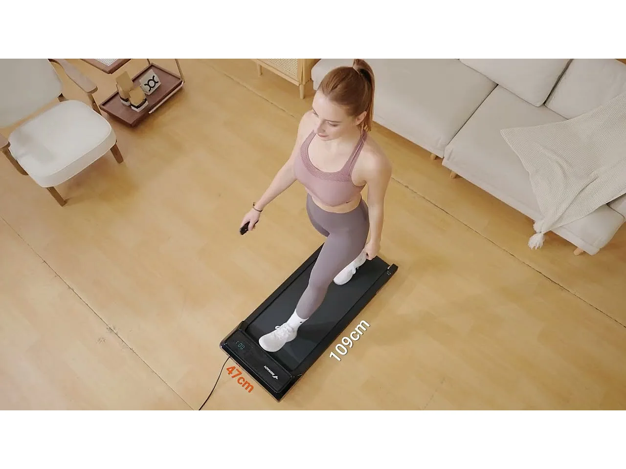 Cinta de correr Merach 3 en 1, Bluetooth, LED, compatible con APP, 2,5 CV, mando a distancia magnético, superficie de carrera 109 x 47 cm, negro