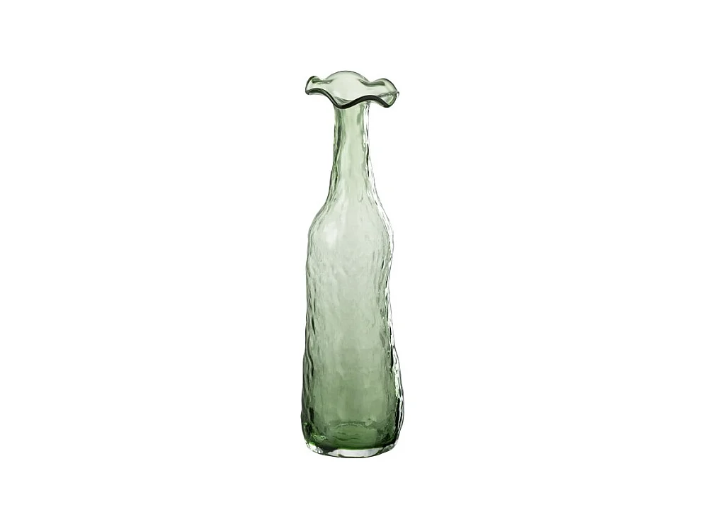 Jarrón de vidrio verde 9.5*9.5*33 cm