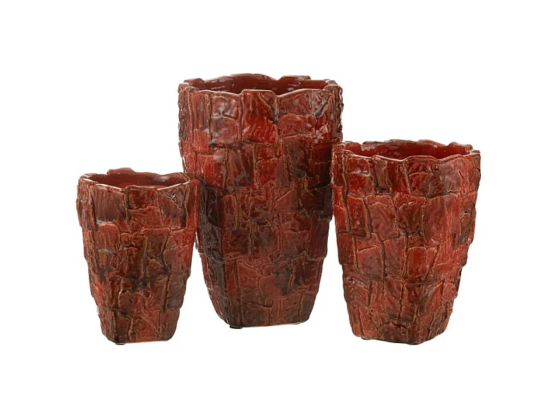 Jarrón de cerámica roja 25*25*36.5 cm