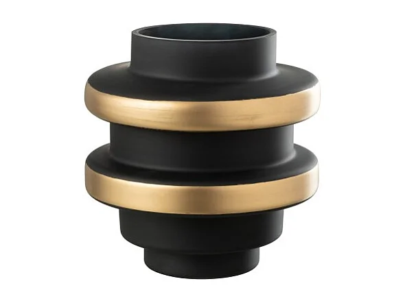 Jarrón de vidrio negro 22*22*24 cm