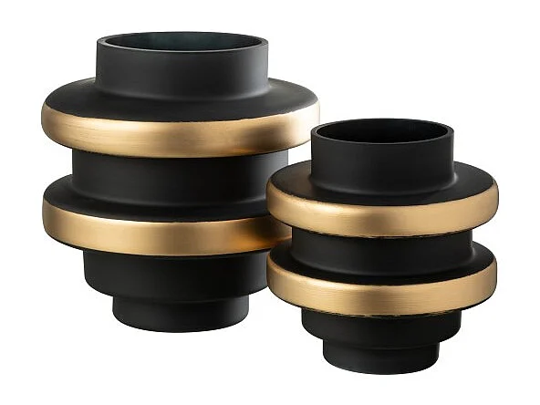 Jarrón de vidrio negro 22*22*24 cm