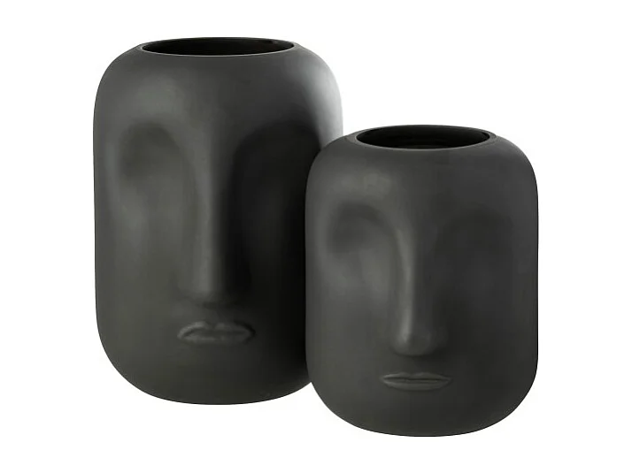 Jarrón de vidrio negro 18*18*25 cm