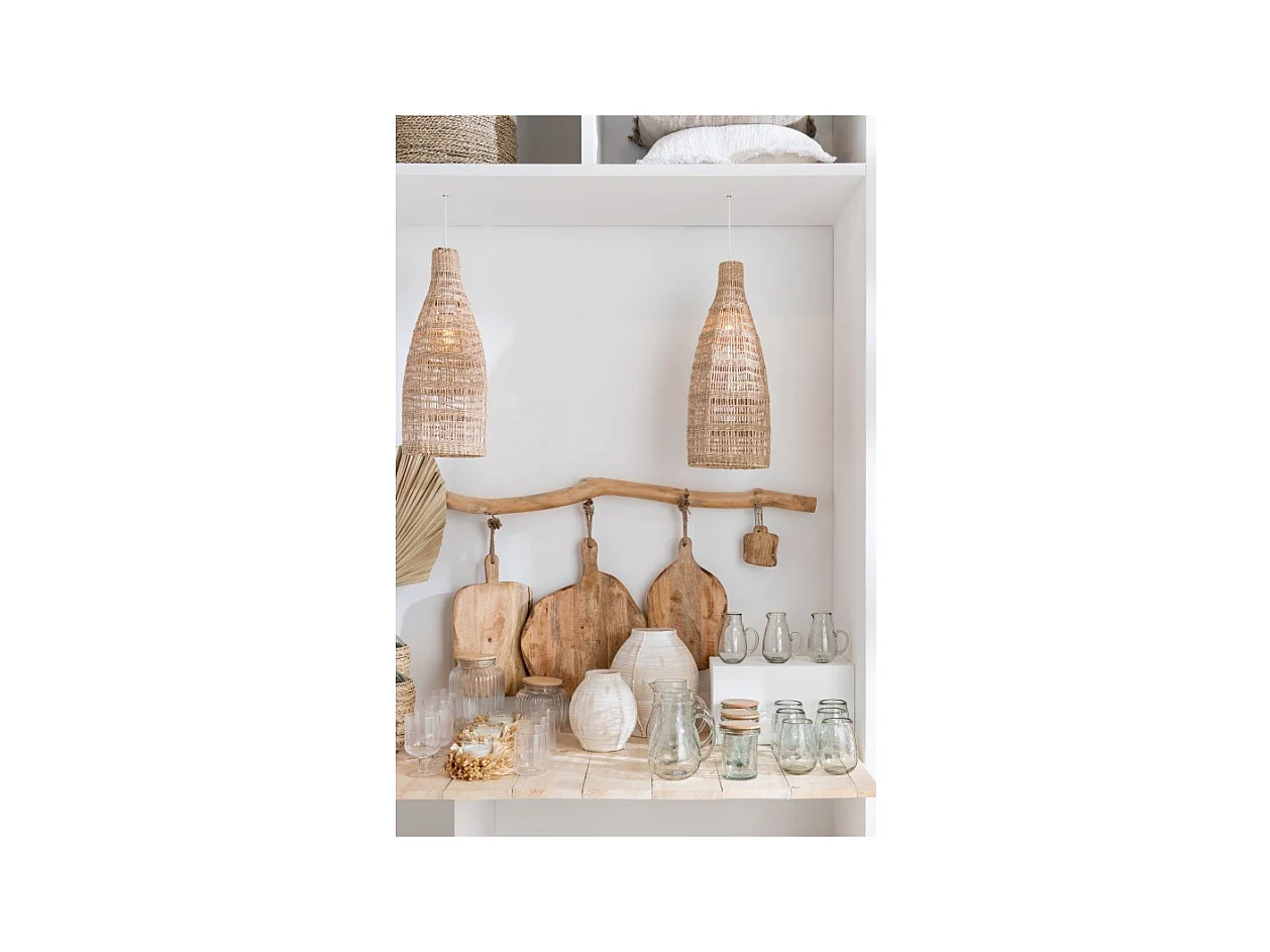 Jarrón redondo de cerámica beige 25x25x29 cm