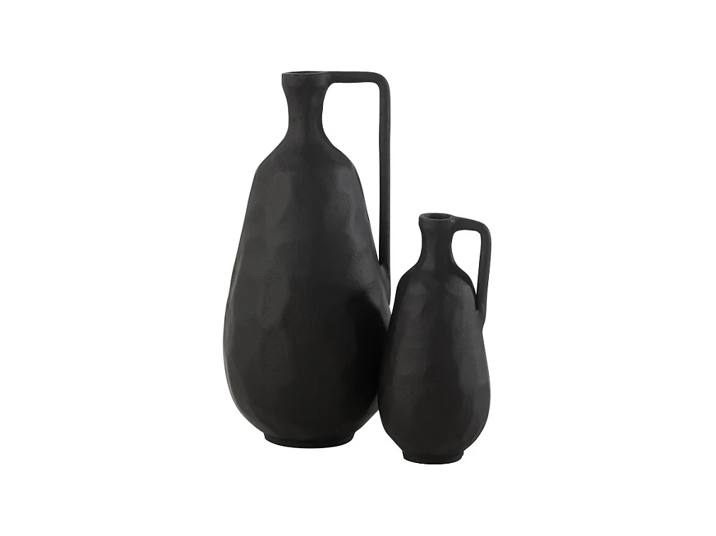 Jarrón de aluminio negro 16.5*16*35 cm