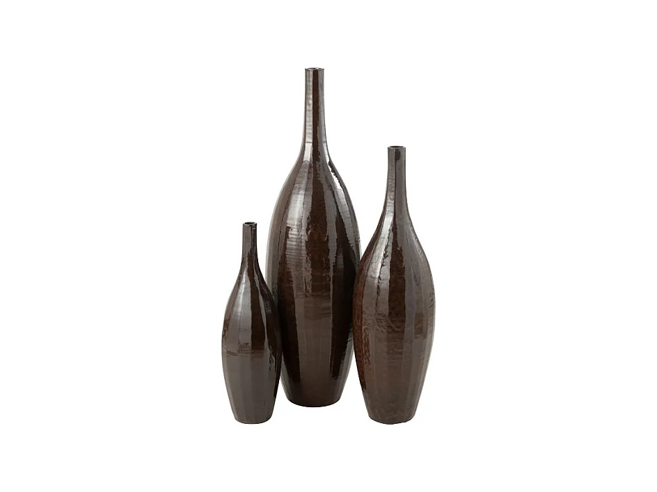Jarrón alto de cerámica marrón 33*33*120 cm