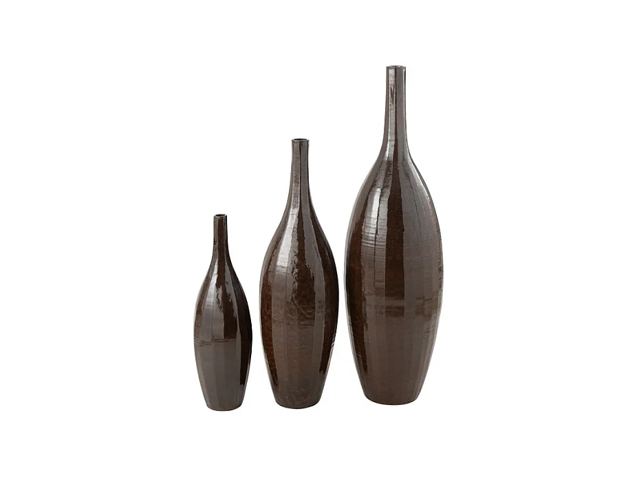 Jarrón alto de cerámica marrón 33*33*120 cm