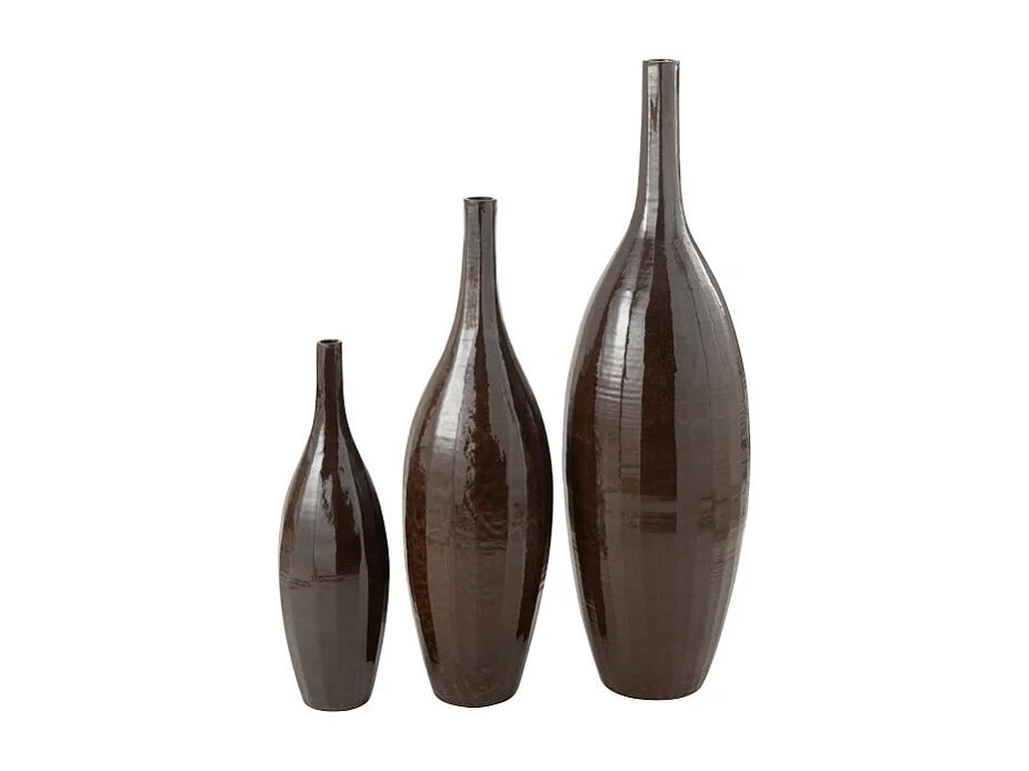 Jarrón alto de cerámica marrón 33*33*120 cm