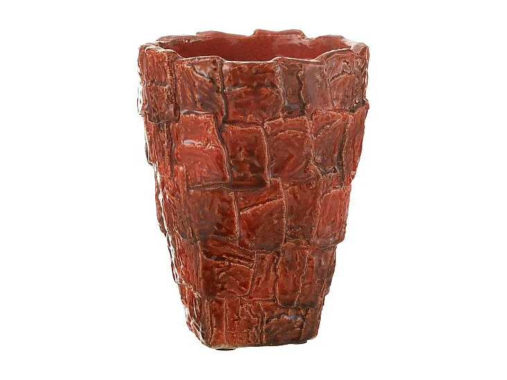 Jarrón de cerámica roja 21.5*21.5*28 cm