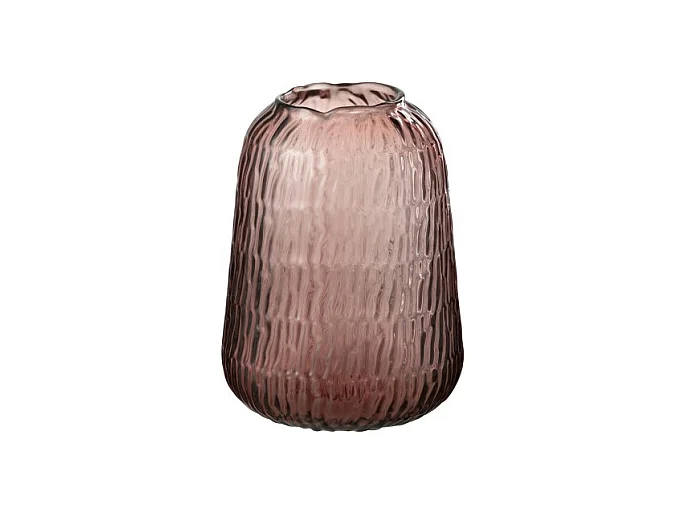 Jarrón de vidrio rosa 17*17*23 cm