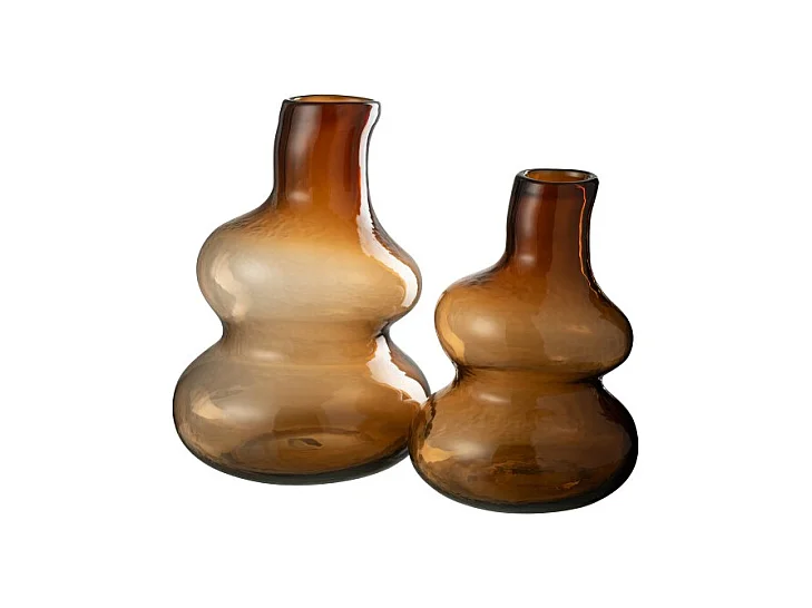 Jarrón de vidrio marrón 22.5*22.5*33 cm
