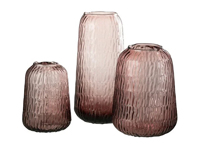 Jarrón de vidrio rosa 15*15*30 cm