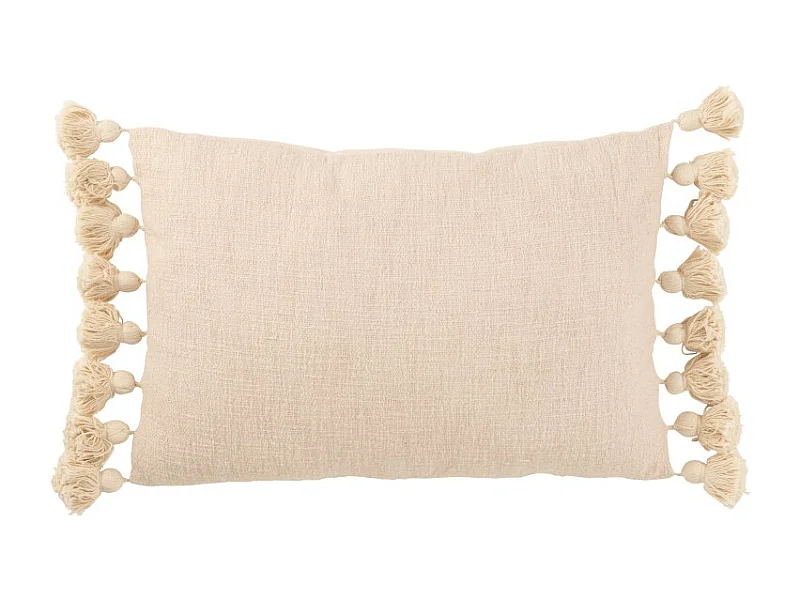 Cojín rectangular de poliéster color salmón 58x37x15cm