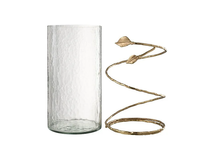 Jarrón de vidrio transparente 17.5*17.5*34 cm