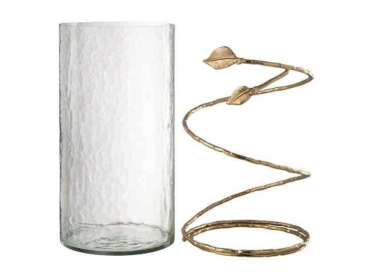 Jarrón de vidrio transparente 17.5*17.5*34 cm