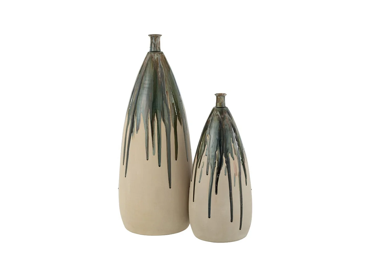 Jarrón alto pintado en cerámica 27x27x73 cm