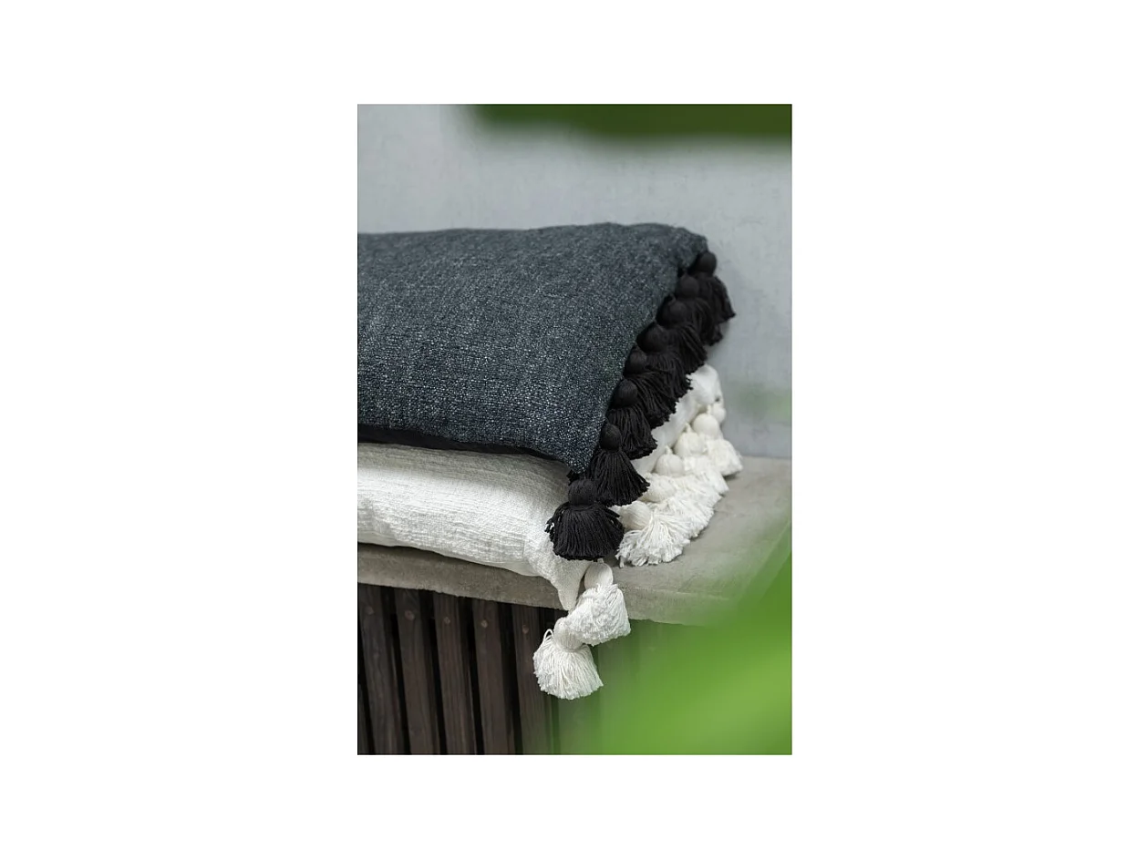 Cojín rectangular con borlas 59x38x15 cm - Cojín de exterior