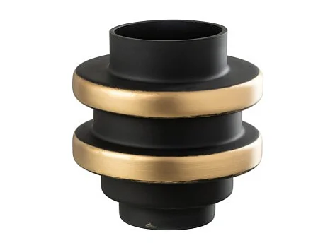 Jarrón de vidrio negro 17.5*17.5*18.5 cm