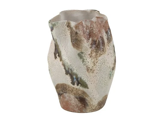 Jarrón de cerámica beige 14.5*13.5*19 cm