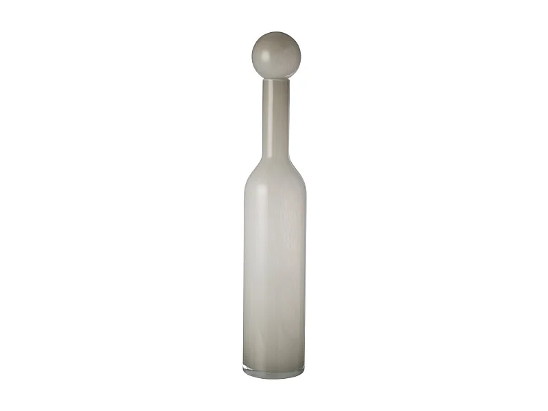 Jarrón botella de vidrio blanco 14*14*75 cm