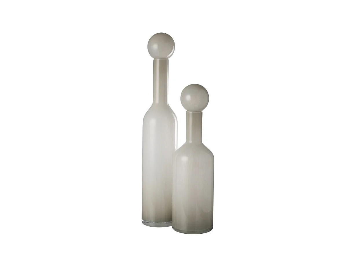 Jarrón botella de vidrio blanco 14*14*75 cm