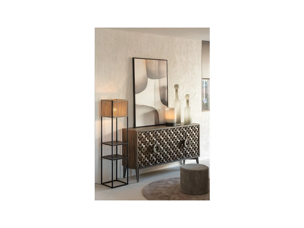 Jarrón botella de vidrio blanco 14*14*75 cm