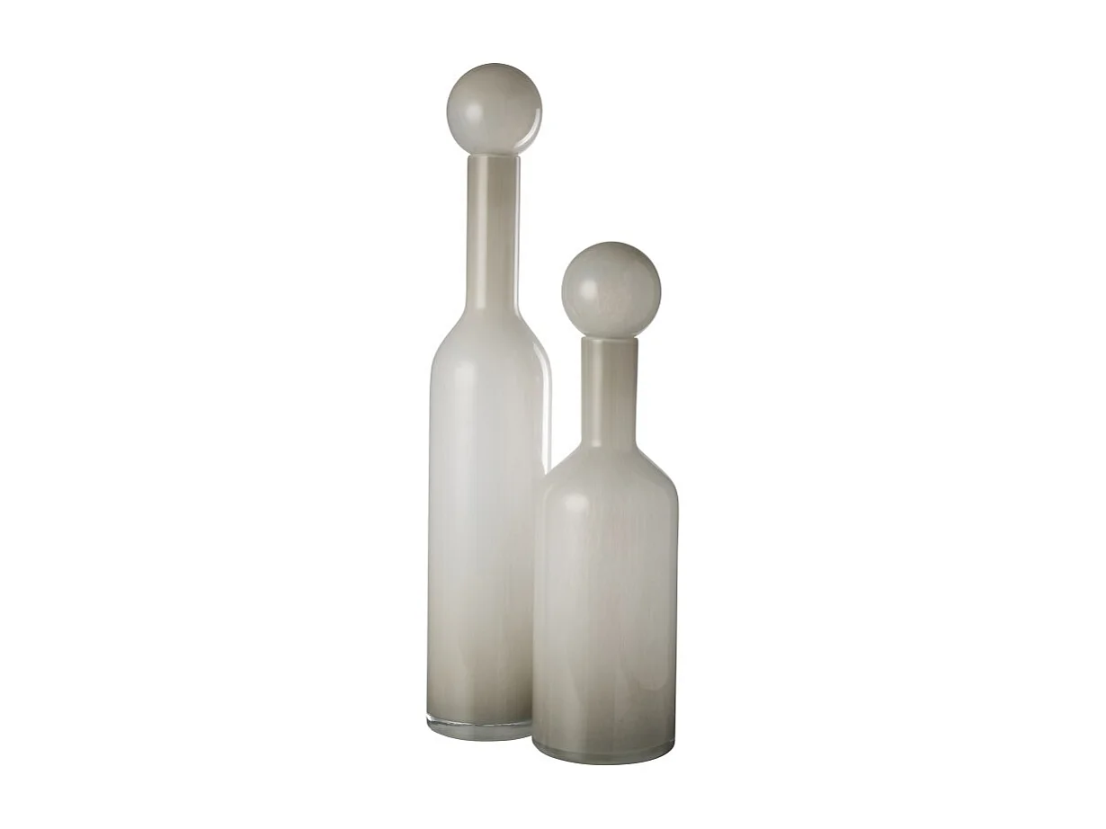 Jarrón botella de vidrio blanco 14*14*75 cm