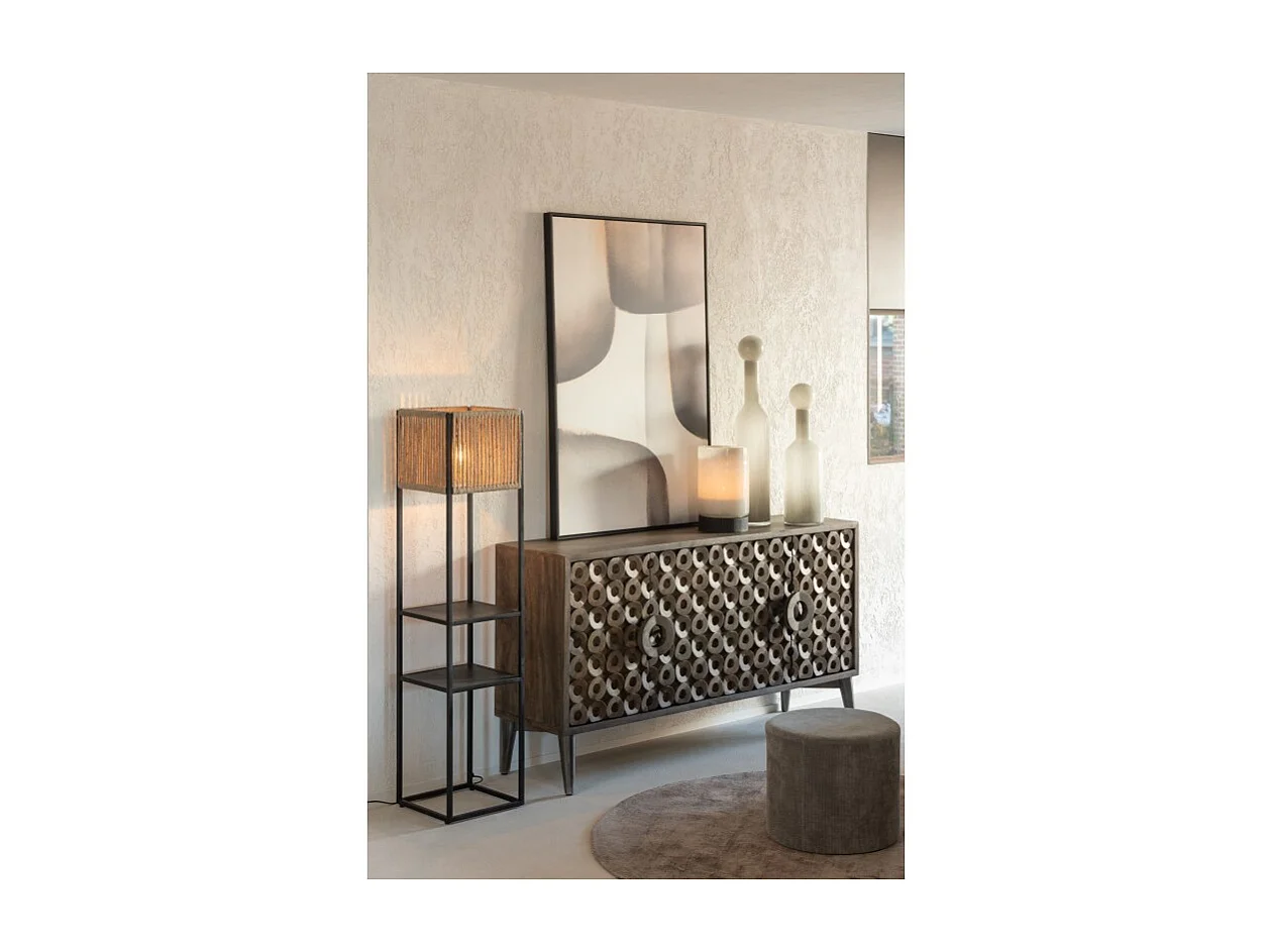 Jarrón botella de vidrio blanco 14*14*75 cm