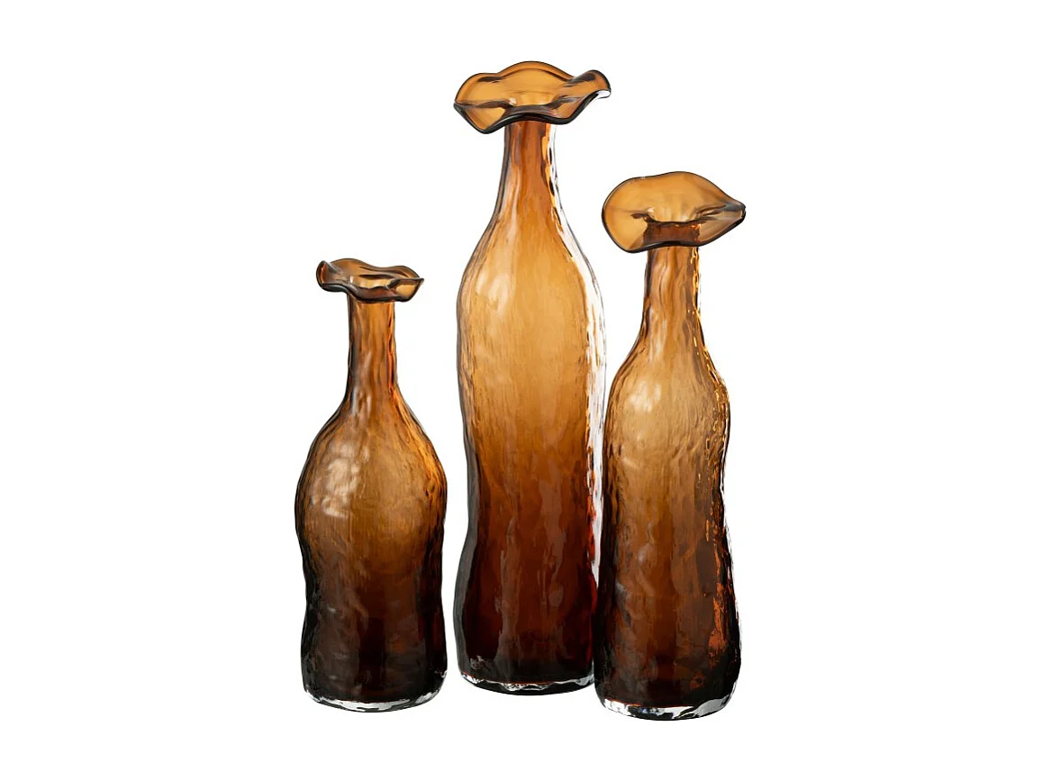 Jarrón de vidrio marrón 10*10*40 cm