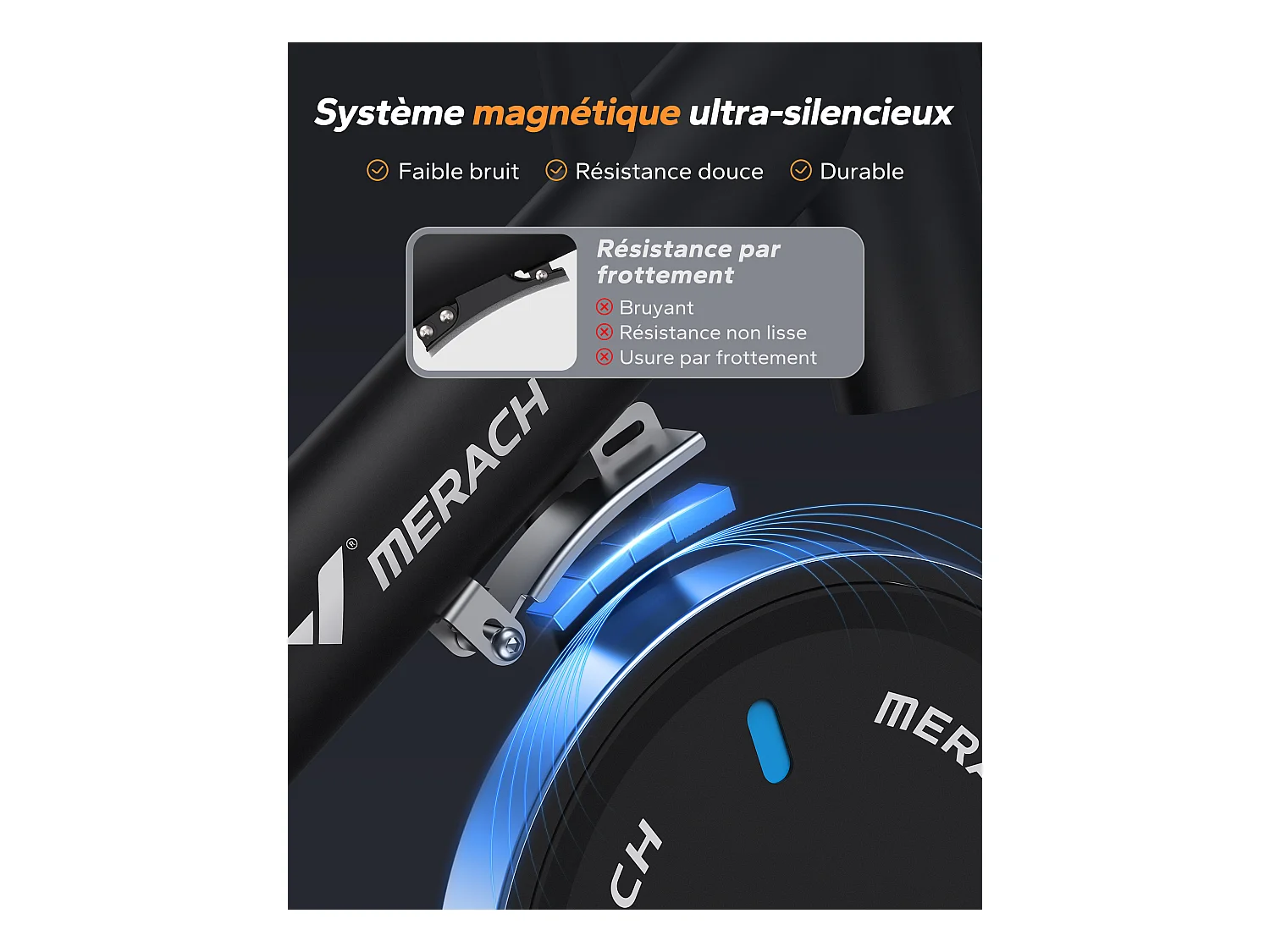 Cyclette da appartamento - Merach, cyclette da esercizio, interna, 16 livelli di resistenza magnetica, con schermo LCD migliorato e sedile regolabile