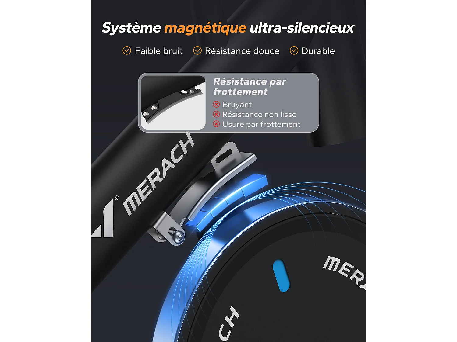 Vélo D'appartement - Merach, Vélo D'exercice, D'intérieur, 16 Niveaux De Résistance Magnétique, Avec Écran LCD Amélioré Et Siège Réglable, Max Charge: 122kg