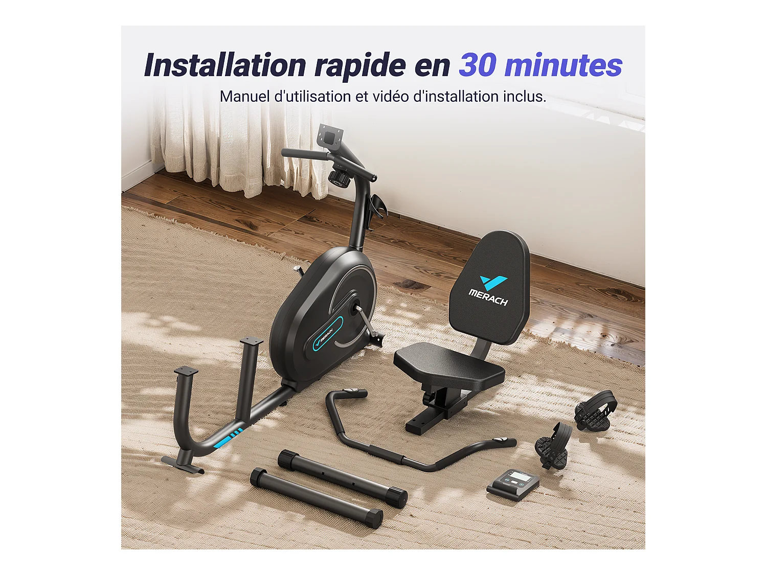 Liegeergometer für Zuhause – 8 Widerstandsstufen, leise & komfortabel, App & Herzfrequenzsensoren, LCD-Monitor, verstellbare Rückenlehne, bis 136 kg