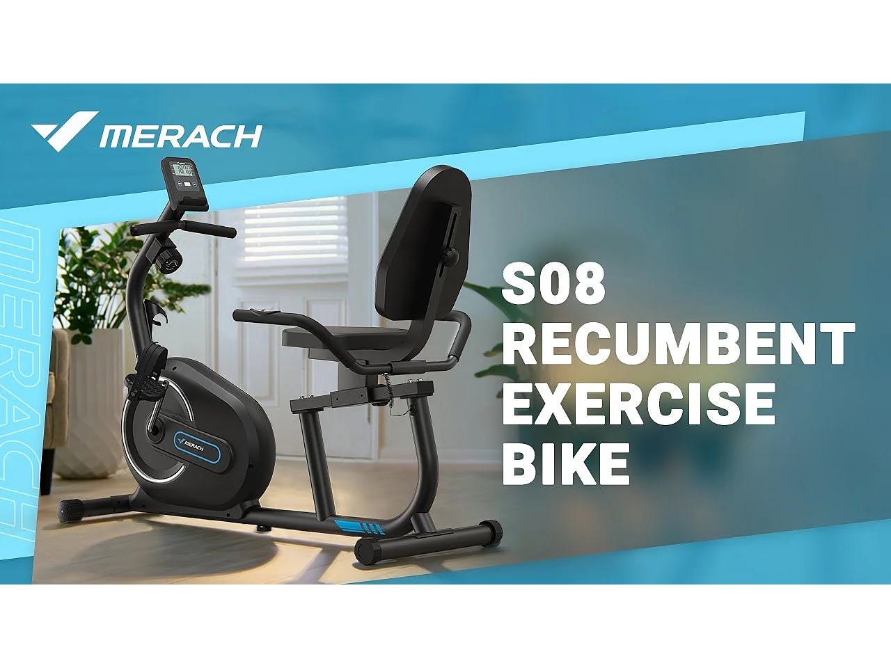 Bicicleta estática magnética MERACH, 8 niveles, pantalla LCD, sensor cardíaco, carga 136 kg, fitness en casa