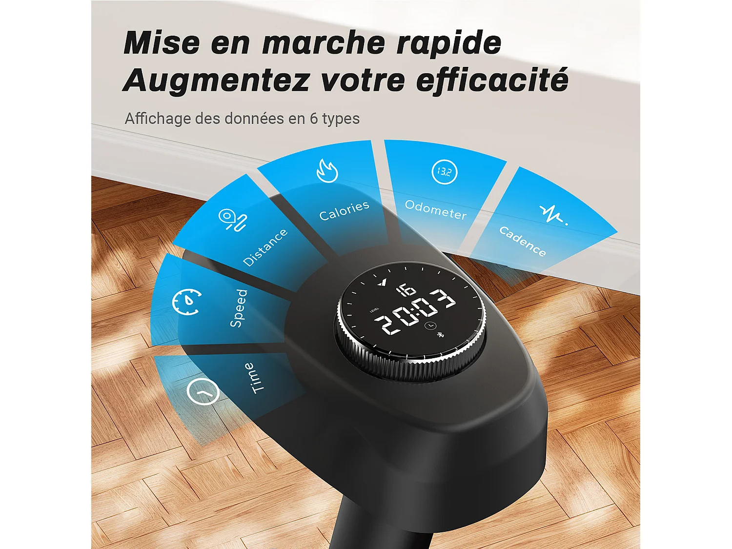 MERACH Vélo d’Appartement Biking, Roue d’inertie 6 kg, résistance mécanique fluide à molette, écran LED, appli connectée, charge 136 kg