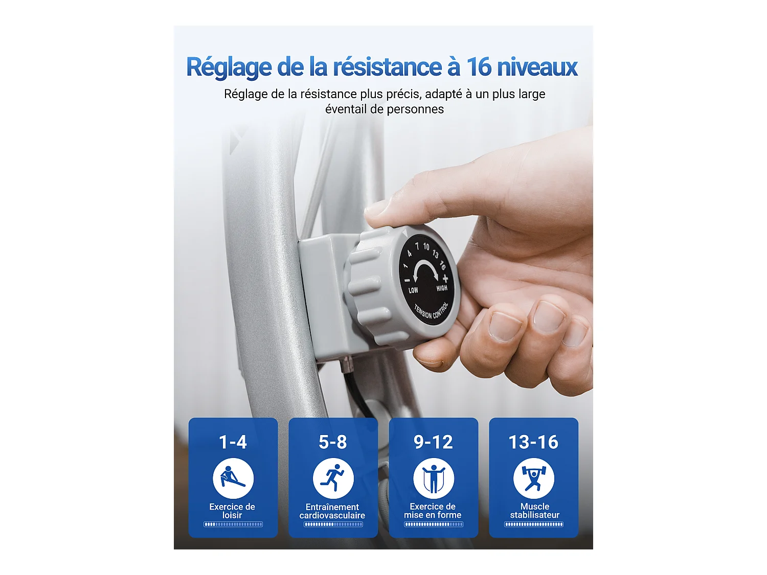 4-in-1 klappbarer Heimtrainer für Zuhause– magnetischer Ergometer mit 16 Stufen, LCD & Pulsmessung, Tabletständer, kompatibel Kinomap, bis 136 kg