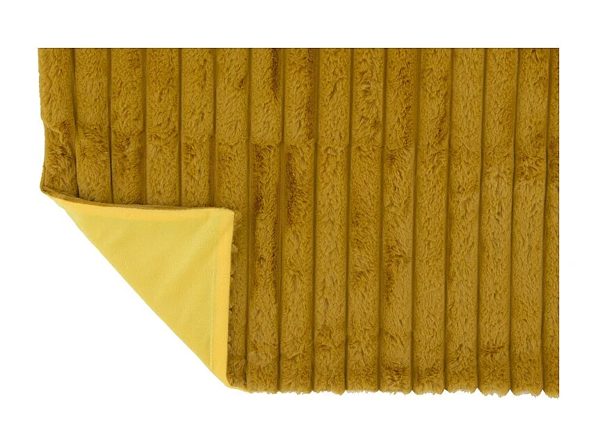 Plaid en textil ocre de 180x130x3 cm