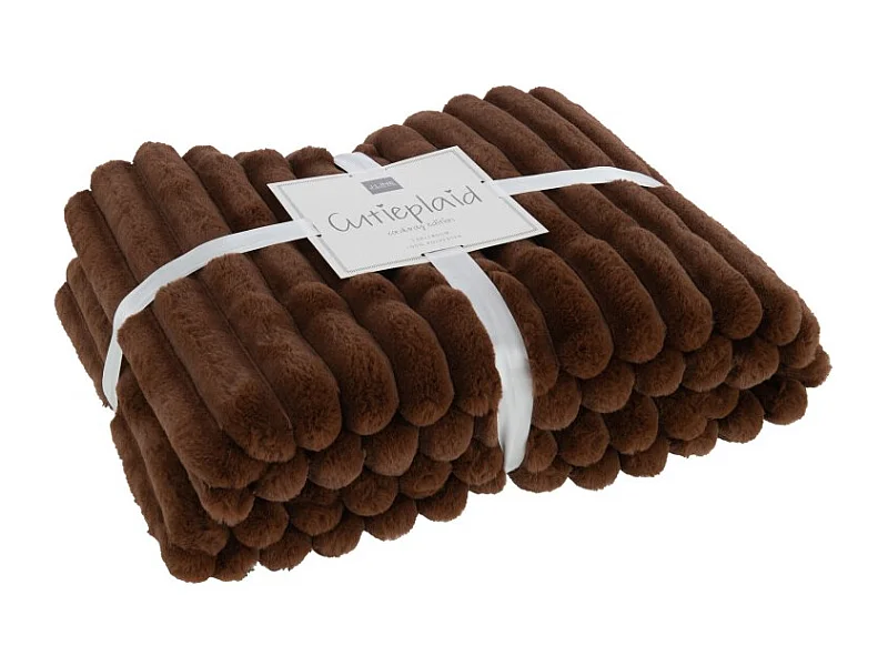 Plaid de tela marrón de 180x130x3 cm