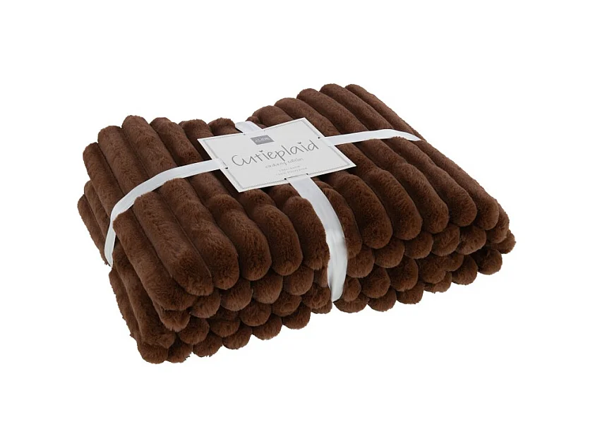 Plaid de tela marrón de 180x130x3 cm